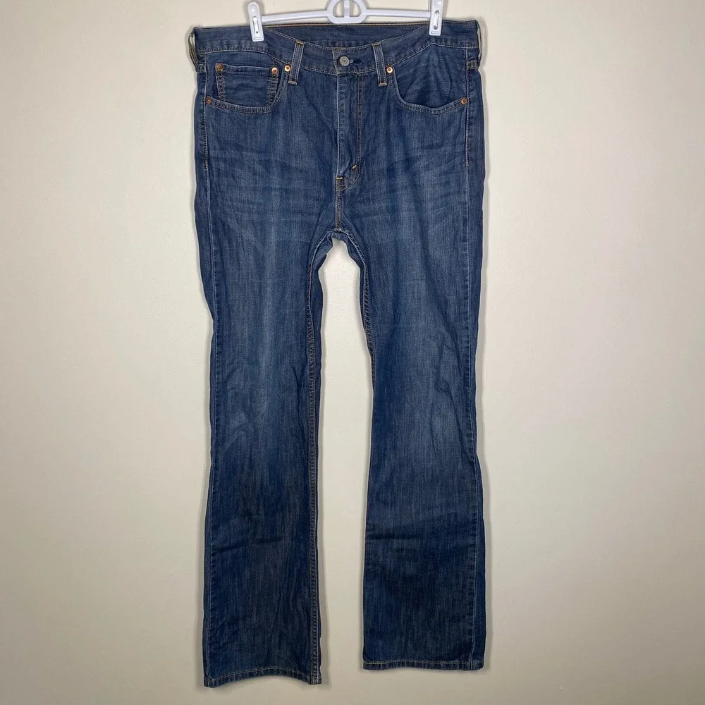 Levis 527 Slim Bootcut Jeans Mens 34x34 Medium Wash Blue Denim Pants 0841‎